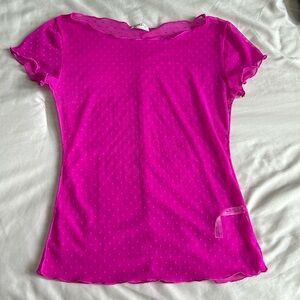 Free People pink tee mesh